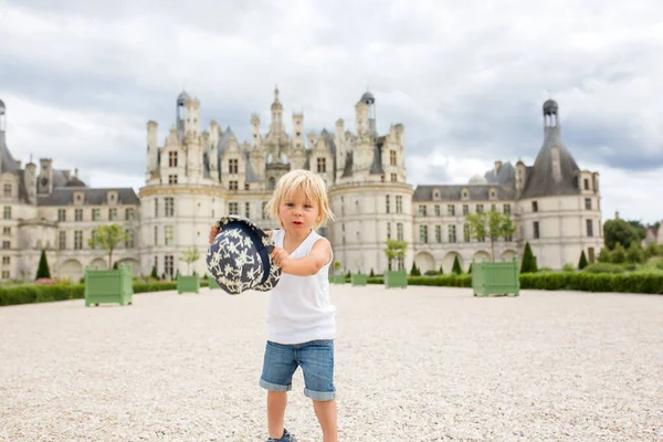 Gelukkig Kind Genieten Van Een Dag Het Kasteel Loire Vallei — Stockfoto