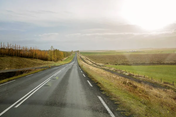 Vue Panoramique Sur Paysage Route Islandaise Vue Magnifique Sur Nature — Photo