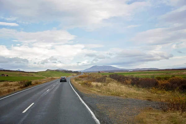 Escénica Vista Panorámica Carretera Islandesa Hermosa Vista Naturaleza Otoñal — Foto de Stock