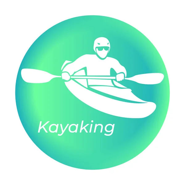 Kayaking icon in vector. Tourism. Vector illustration.