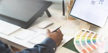 Ui tasarımcının el çizim akıllı telefon şablonu