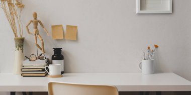 Kopya alanı olan minimal tasarımcının işyeri 