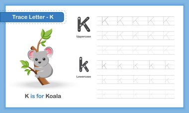 İz Harfi K: El Yazımı Uygulama Kitabı, A-Z Hayvan 