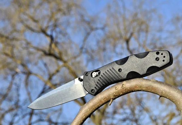 Pocket Folding Knife Stainless Steel Blade Military Weapon Autumn Beautiful — 스톡 사진