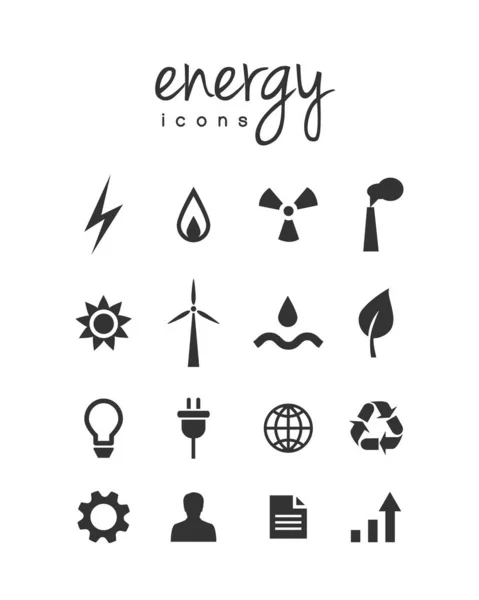 Ikony Dotyczące Energii Energii Elektrycznej Zestaw Ikon Wektorowych Eps10 — Wektor stockowy