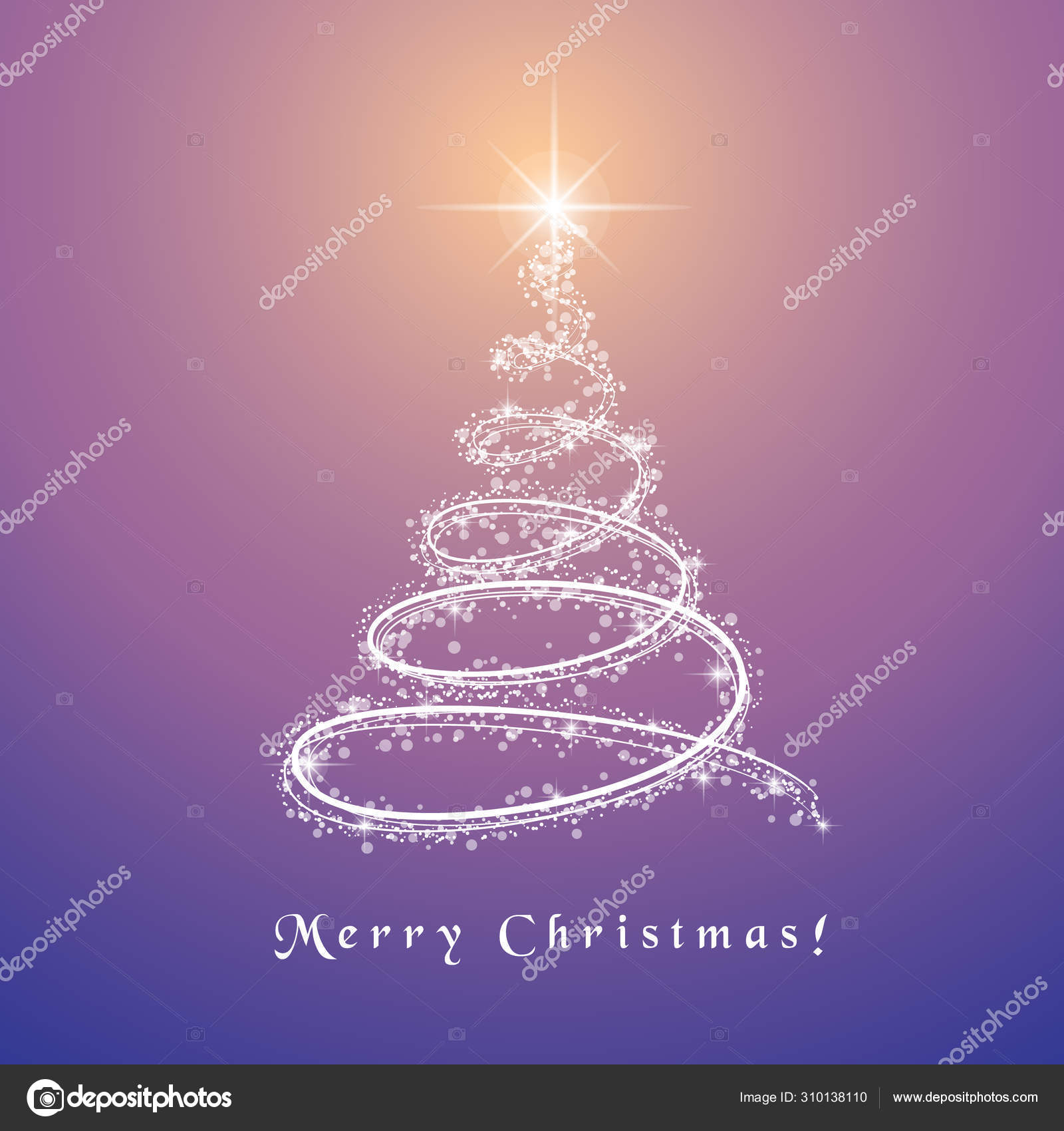 반짝이는 크리스마스 트리와 빛나는 독특한 디자인과 보라색 스톡 벡터 - ©LvNL 310138110, image size:1600x1700