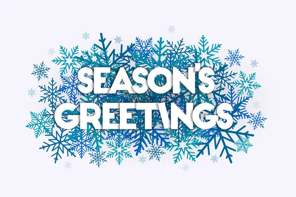 Season Greetings Concept Snowflakes Background Decorative Design Snow Burst — Stock Vector