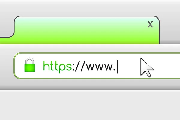 Secure Connection Https Lock Sign Navigation Bar Browser Online Security — Stock Vector