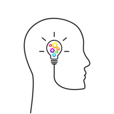 Başlıklı stratejik düşünce ve planlama konsepti ve vitesli ampul