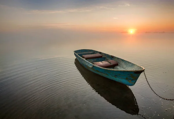 Barcos Lago Amanhecer — Fotografia de Stock