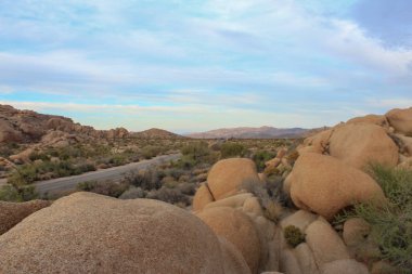 Joshua Tree National Park'taki manzaranın manzarası, Kaliforniya, ABD