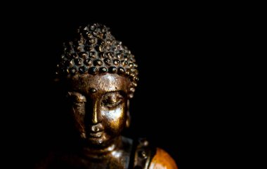 Buda 'nın siyah arkaplana karşı yakın görüntüsü