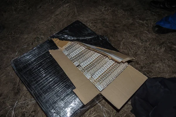 Українські прикордонники затримали дельтапланер під час приземлення, t — стокове фото