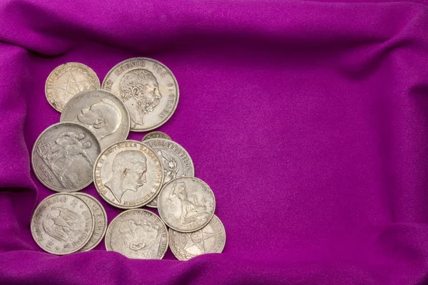 Twentieth-century silver coins — Stock Photo, Image