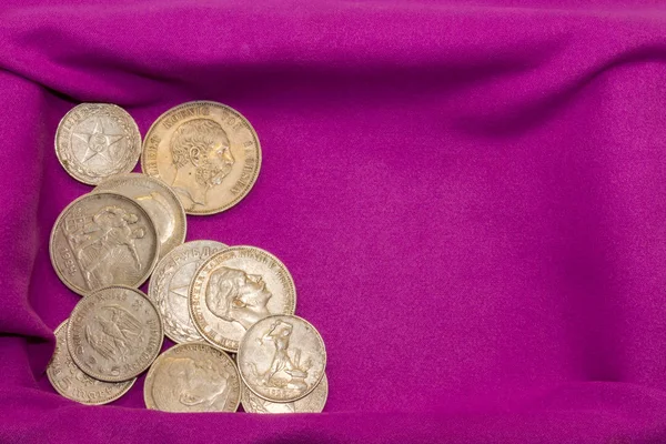 Twentieth-century silver coins — Stock Photo, Image