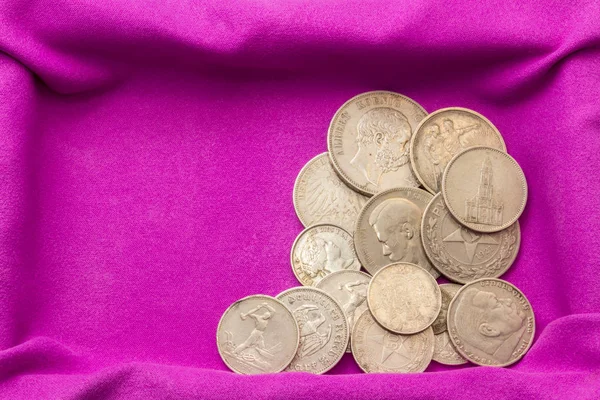 Twentieth-century silver coins — Stock Photo, Image