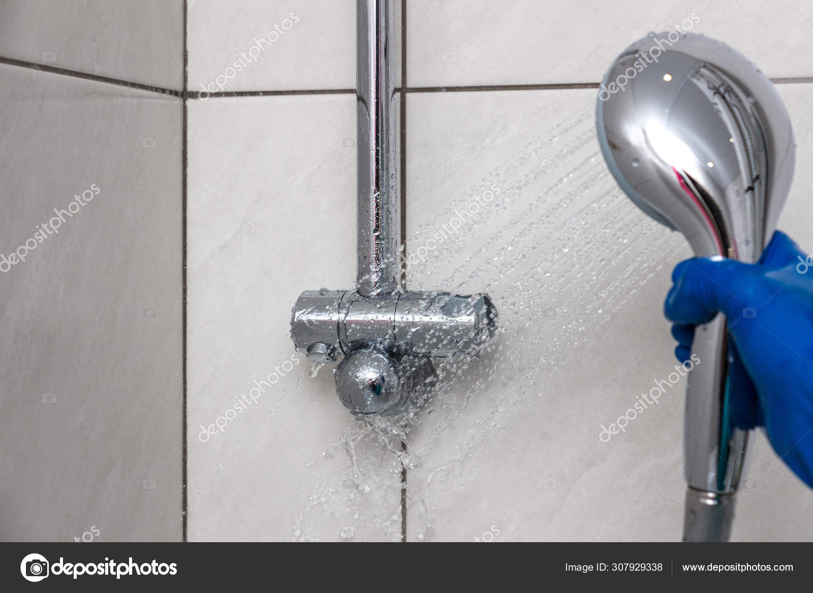 Plumbing Fixtures Cleaning Process From Limescale Stock Photo