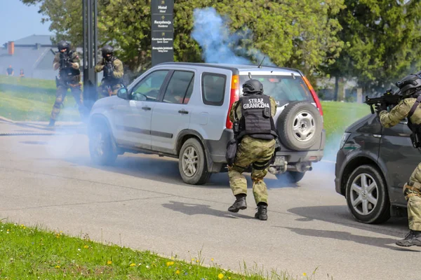 Специальные мероприятия тактического подразделения Пограничной охраны Польши — стоковое фото