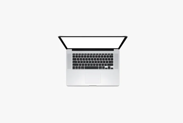 Laptop Computer Mockup Advertisement Purpose Top View Isolated White Background — Stock Photo, Image