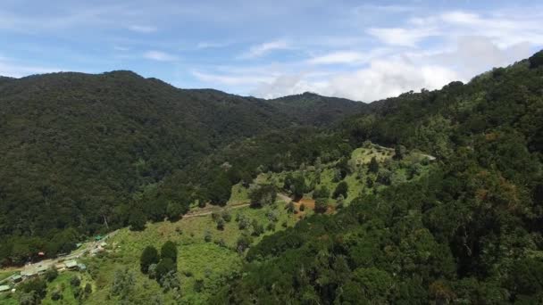 Krásné Zelené Bujné Svahy Pohoří Kostariky Slunci — Stock video