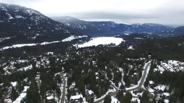 Soñador Valle Nevado Blanco Medio Montañas Épicas Vistas Por Drones — Vídeos de Stock