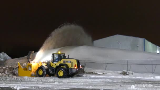 劳动妇女和男子是必要的 以惊人的努力清除积雪 — 图库视频影像
