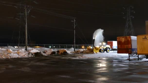 Lento Minuto Constante Constante Tiro Panela Lisa Ação Limpeza Neve — Vídeo de Stock