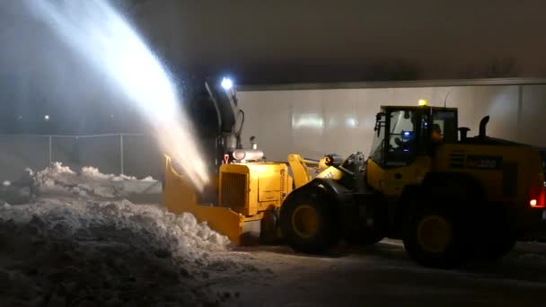 Schneefräse Schneeräumung Nicht Mit Chut Sondern Mit Scherkraft Motorleistung — Stockvideo