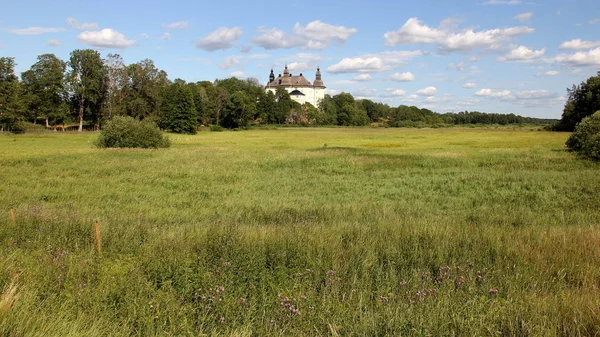 Estrada Rural Paisagem Com Castelo Ekenas Província East Gothland Suécia — Fotografia de Stock