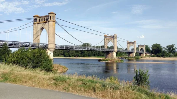 Pont Langeais Γέφυρα Κατά Μήκος Του Ποταμού Λίγηρα Γαλλία — Φωτογραφία Αρχείου