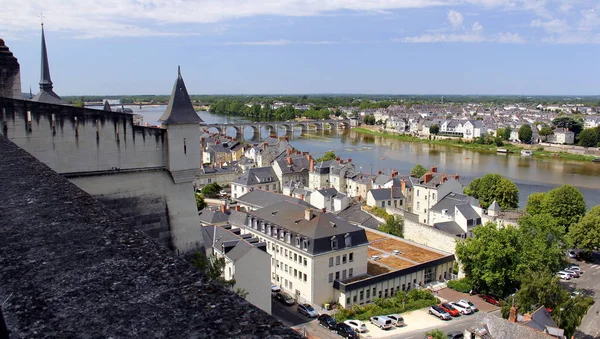 Blick Auf Die Stadt Und Den Fluss Loire Vom Schloss — Stockfoto