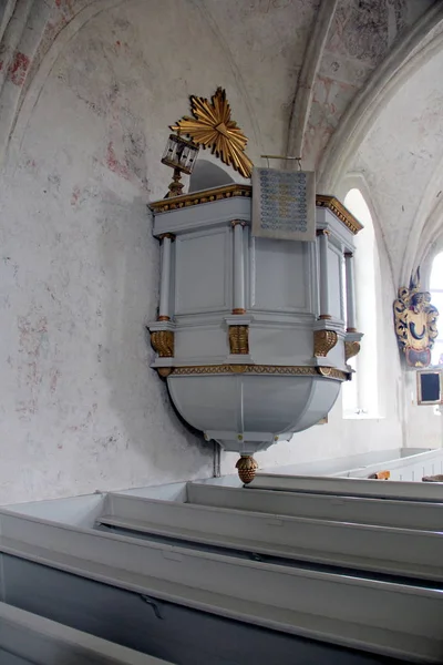 Conjunto Ampulhetas Púlpito Igreja Angso Ilha Angso Lago Malaren Suécia — Fotografia de Stock