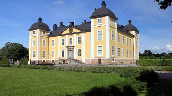 Château Stromsholm Palais Baroque Royal Sur Une Île Rivière Kolbacksan — Photo