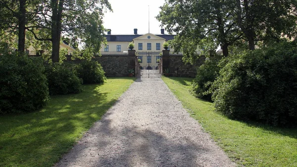 Route Non Goudronnée Menant Aux Portes Château Château Lovstad Près — Photo