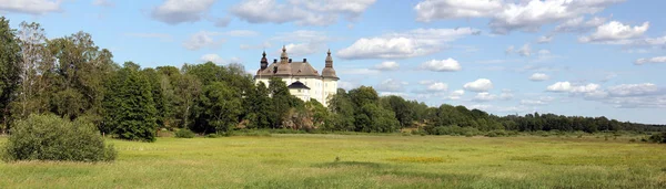Paesaggio Rurale Con Castello Bianco Ekenas Una Giornata Nuvolosa Svezia — Foto Stock