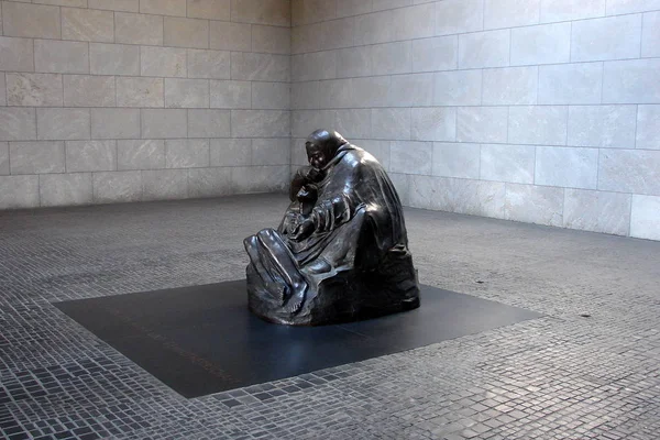 Interior of New Wacht Memorial - sculpture Mother with her Dead Son and the oculus, which exposes it to the elements, Berlin