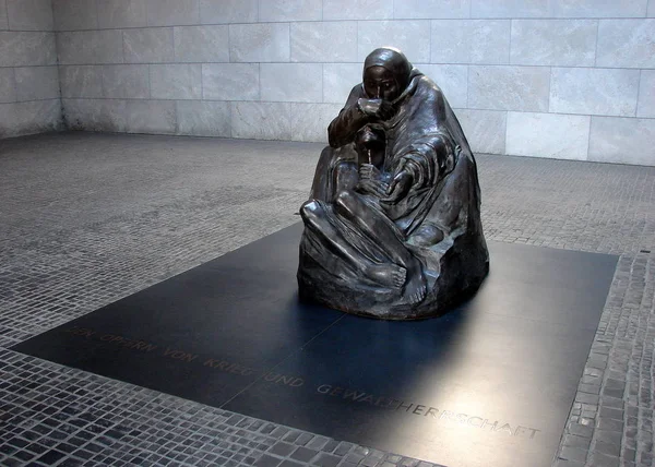 Interior of New Wacht Memorial - sculpture Mother with her Dead Son and the oculus, which exposes it to the elements, Berlin