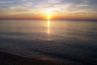 Long Island Sound'da gün batımı, New York eyaleti