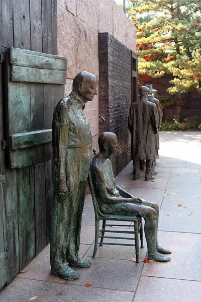 Sculptures Composition Commemorating Great Depression Fdr Memorial Washington — Stock Photo, Image