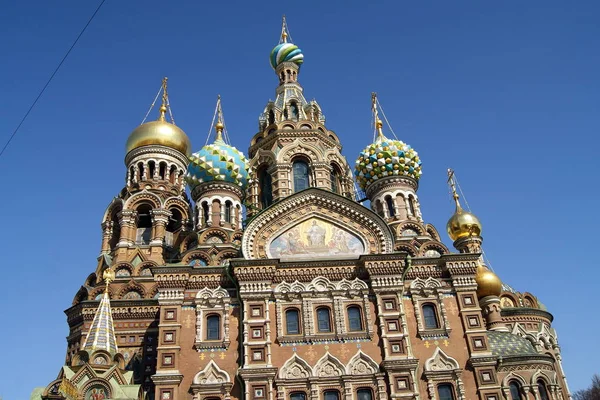Фасадні Цибулі Образних Купола Церкви Спасителя Про Кров Санкт Петербурзі — стокове фото