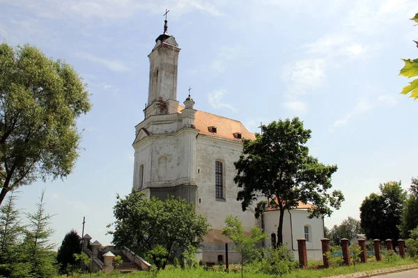 Katolická Církev Narození Panny Marie Rekonstrukci Zaslawye Bělorusko — Stock fotografie