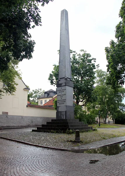 Obeliscul Memoria Lui Gustav Lea Adolf Uppsala Suedia — Fotografie, imagine de stoc