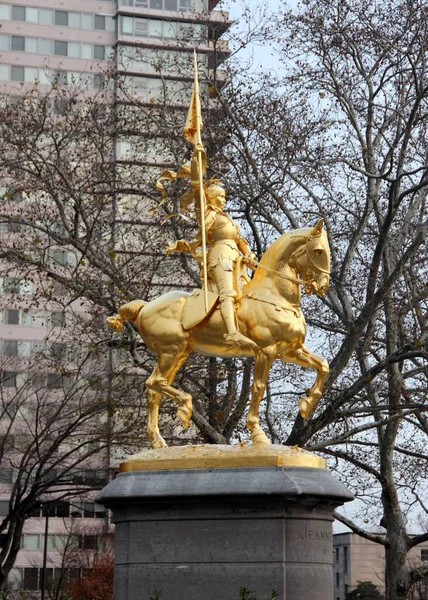 Statue Équestre Jeanne Arc Philadelphie Usa 1Er Décembre 2012 — Photo