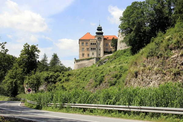 Pieskowa Σκάλα Κάστρο Στην Κοιλάδα Του Ποταμού Pradnik Πολωνία — Φωτογραφία Αρχείου