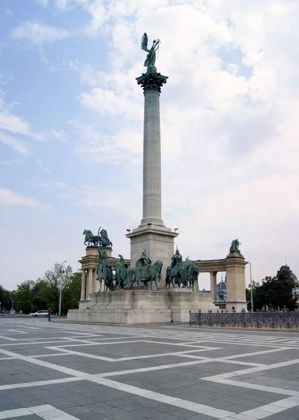 Millennium Monument Heroes Square Budapest Hungary — Stock Photo, Image