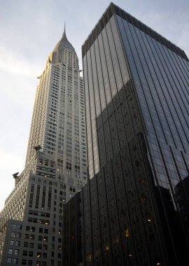 Chrysler Binası, ön cephenin üst kısmı, 42. Cadde, New York, Ny manzaralı.