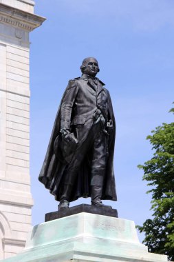 Tümgeneral Nathanael Greene heykeli Rhode Island Eyalet Binası 'nın güney girişinde, Providence, Ri, Usa
