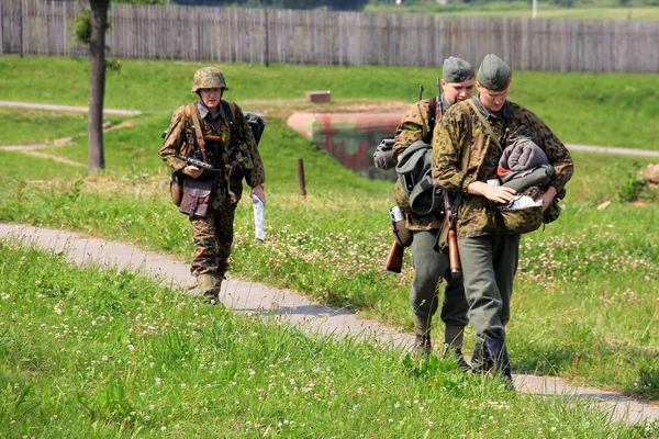 Living history event. Re-enactors in WWII German military uniform, Minsk, Belarus