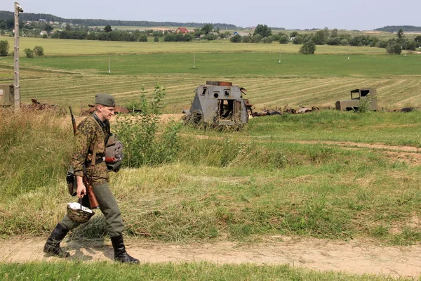 Living history event. Re-enactors in WWII German military uniform, Minsk, Belarus