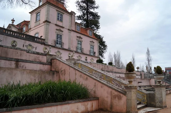 Palacio Marques Pombal Escaleras Terraza Fachada Del Jardín Oeiras Lisboa —  Fotos de Stock